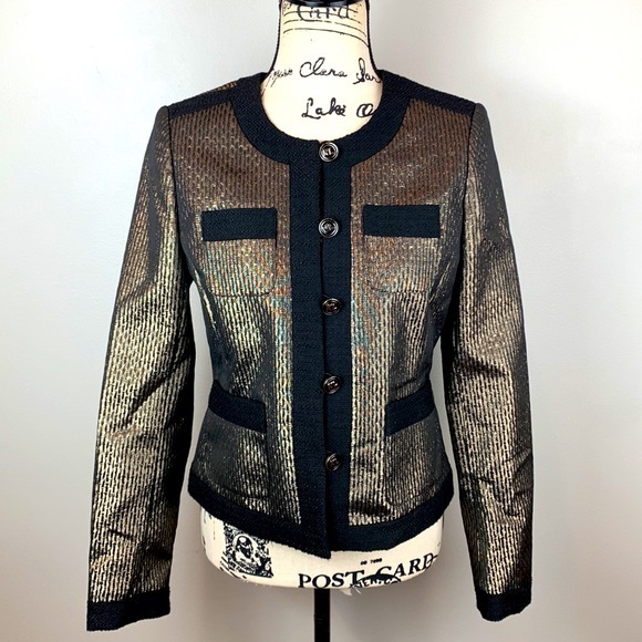 Karl Lagerfeld Gold Metallic Jacket NWOT - Picture 1 of 10